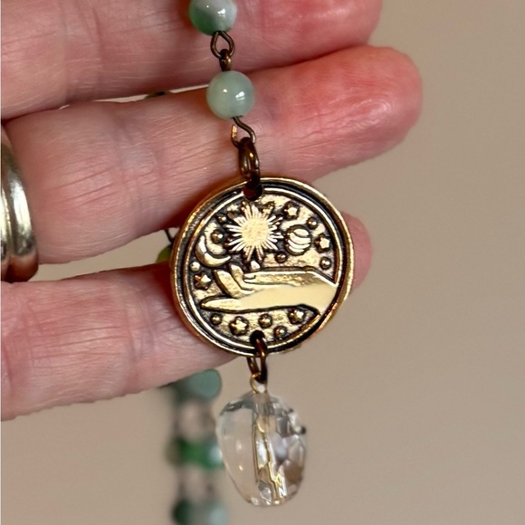 Katia Designs Green Beaded Necklace with Gold Accents, Dream Bigger - Picture 5 of 5